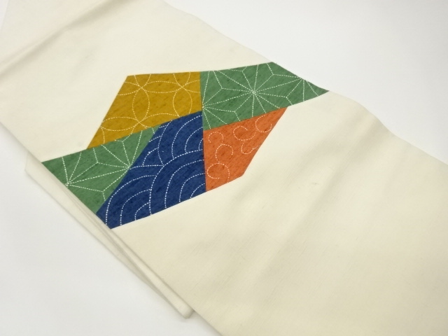 JAPANESE KIMONO / TSUMUGI KIRIFUKOMI SASHIKO CLASSIC PATTERN NAGOYA OB